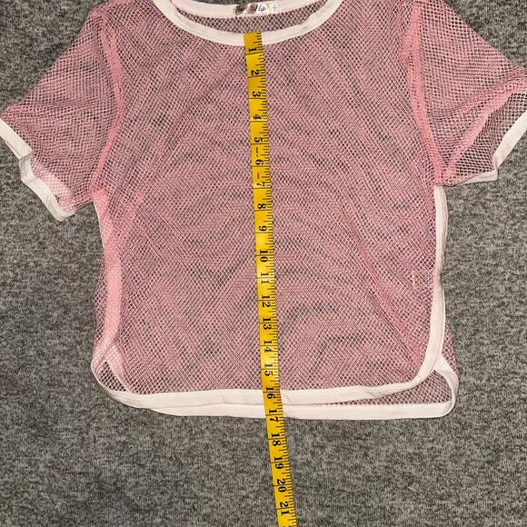 Pink Mesh Short Sleeve Top - Picture 7 of 9